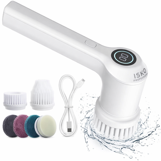 Electric Spin Scrubber – Cordless Power Cleaning Brush with 6 Replaceable Heads